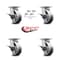 Service Caster 5 Inch Kingpinless V Groove Semi Steel Wheel Caster Set with Brake & Swivel Lock SCC-KP30S520-VGR-SLB-BSL-4 - alternate 2